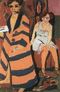 Ernst Ludwig Kirchner self portrait with a model Spain oil painting artist